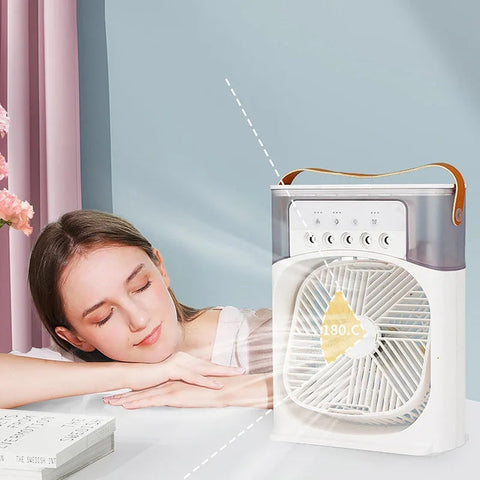 ❄️ 2-in-1 Mist Spray Fan — Portable Cooling with Water Mist & 3 Speed Modes
