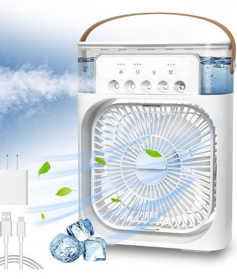 ❄️ 2-in-1 Mist Spray Fan — Portable Cooling with Water Mist & 3 Speed Modes